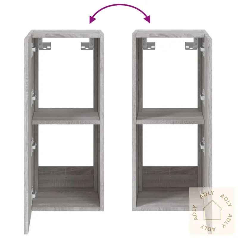 Vegghengt Tv-Benk Med Led-Lys Grå Sonoma 30,5X35X70 Cm