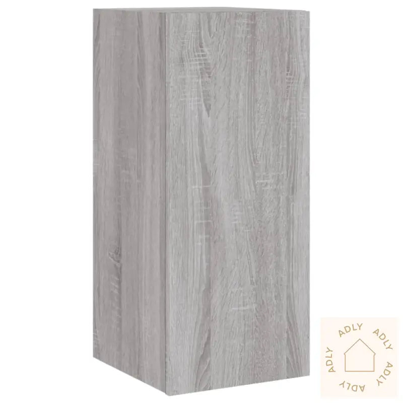 Vegghengt Tv-Benk Med Led-Lys Grå Sonoma 30,5X35X70 Cm