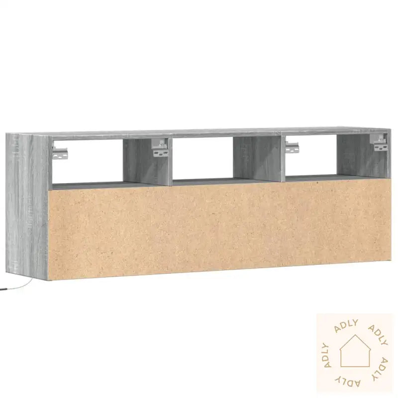 Vegghengt Tv-Benk Med Led Grå Sonoma 130X31X45 Cm