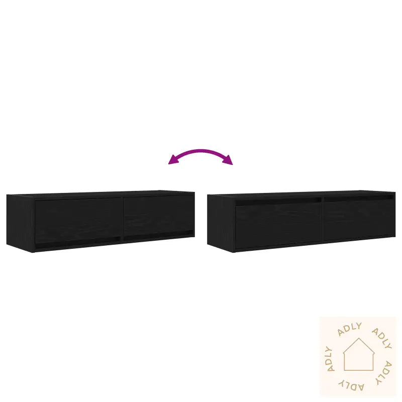 Tv-Stativ Svart Eik 100X31X25,5 Cm Konstruert Tre