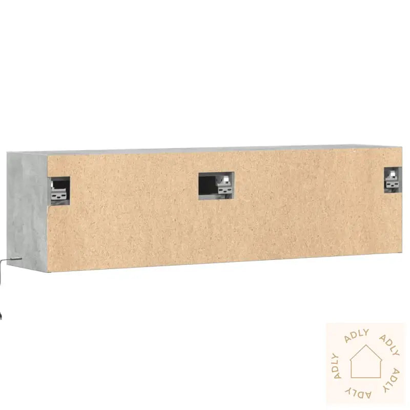 Vegghengt Tv-Benk Med Led-Lys Betonggrå 140X31X38 Cm
