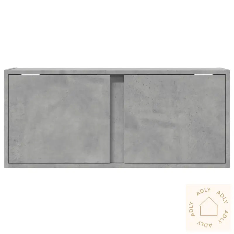 Vegghengt Tv-Benk Med Led-Lys Betonggrå 80X31X35 Cm