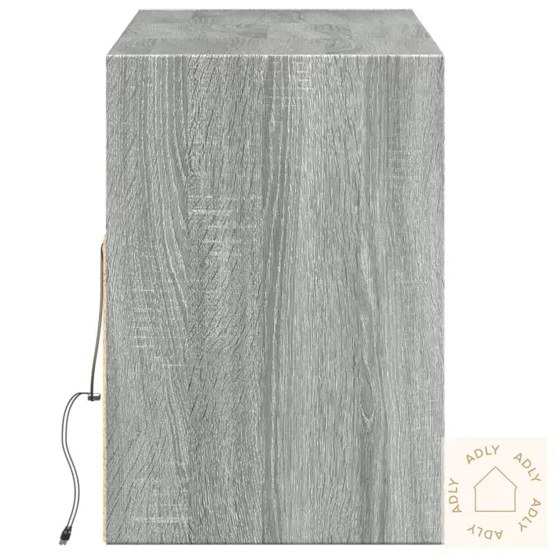 Vegghengt Tv-Benk Med Led Grå Sonoma 130X31X45 Cm