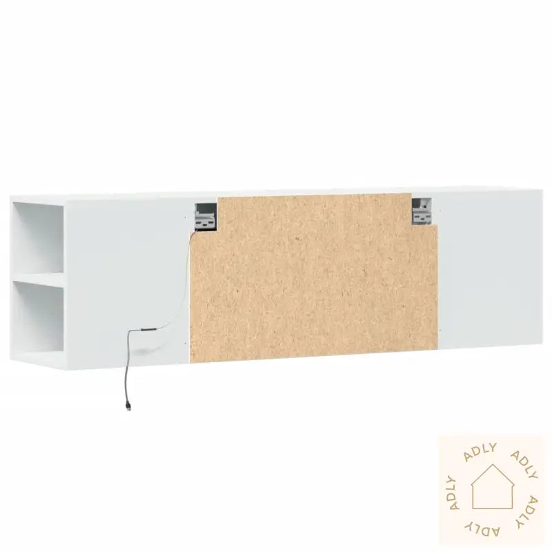 Vegghengt Tv-Benk Med Led Hvit 135X31X39,5 Cm