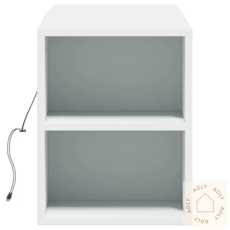 Vegghengt Tv-Benk Med Led Hvit 135X31X39,5 Cm