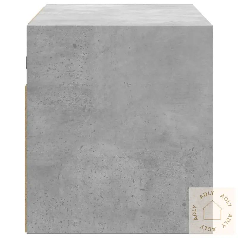 Vegghengt Tv-Benk Med Led-Lys Betonggrå 80X31X35 Cm