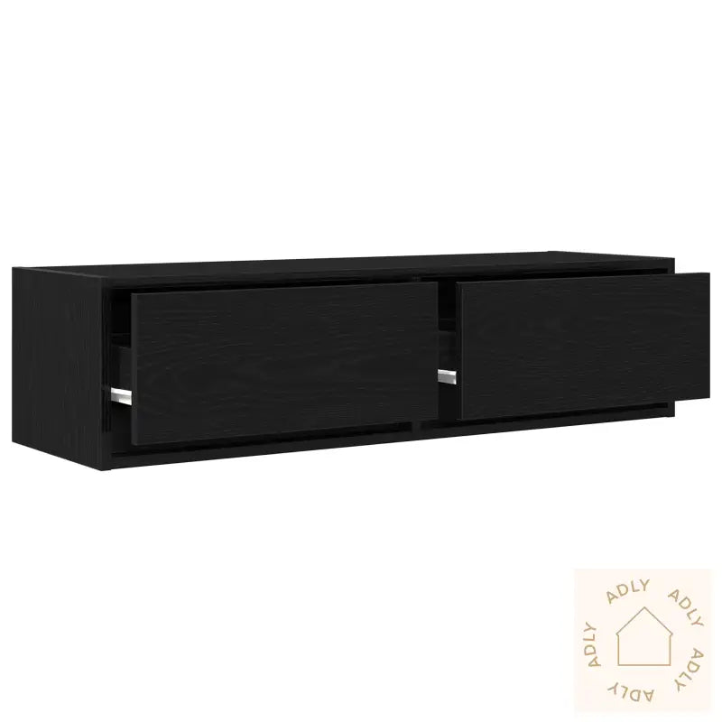 Tv-Stativ Svart Eik 100X31X25,5 Cm Konstruert Tre