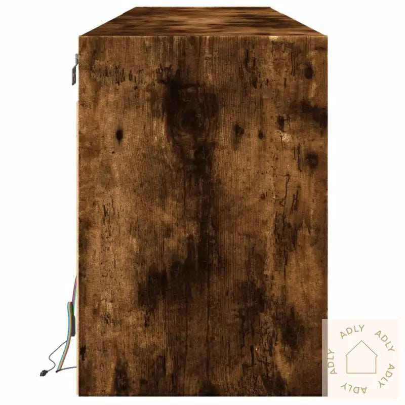 Vegghengt Tv-Benk Med Led Røkt Eik 180X31X45 Cm