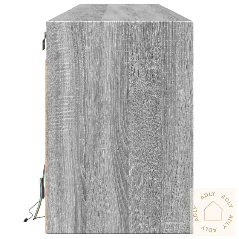 Vegghengt Tv-Benk Med Led Grå Sonoma 180X31X45 Cm