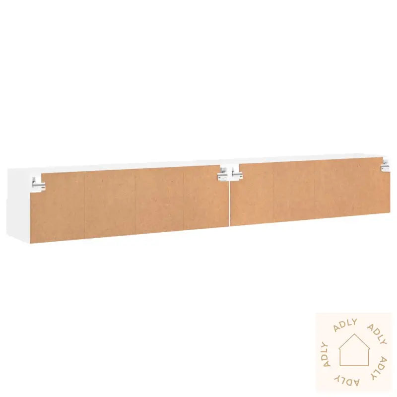 Vegghengte Tv-Benker 2 Stk Hvit 100X30X30 Cm Konstruert Tre