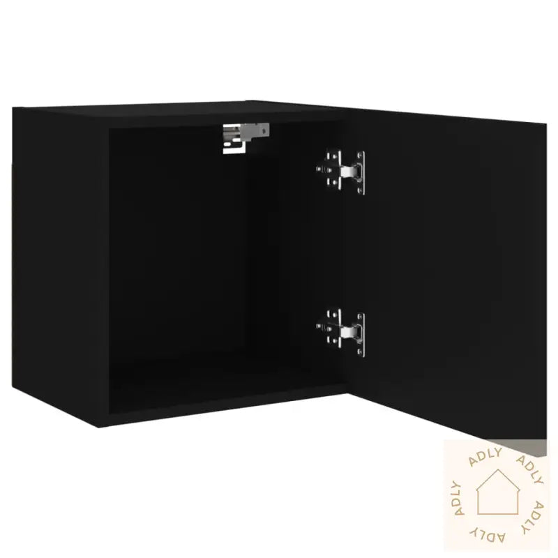 Vegghengte Tv-Benker 2 Stk Svart 40,5X30X40 Cm Konstruert Tre