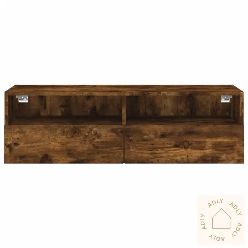 Vegghengt Tv-Benk Røkt Eik 100X30X30 Cm Konstruert Tre