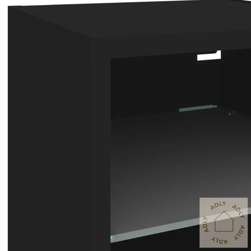 Vegghengt Tv-Benk Med Led 2 Stk Svart 30X28,5X30 Cm