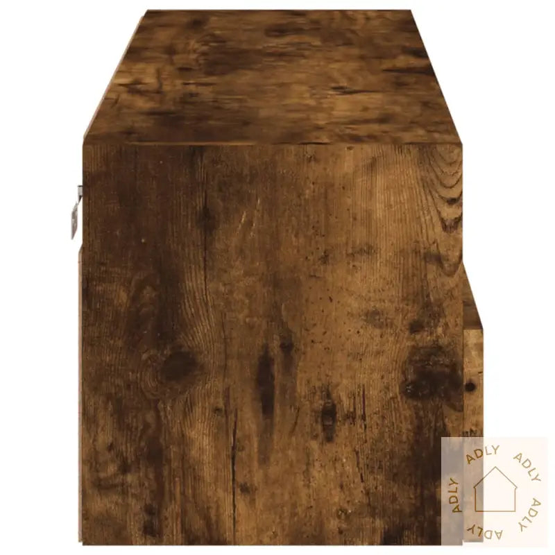 Vegghengt Tv-Benk Røkt Eik 100X30X30 Cm Konstruert Tre