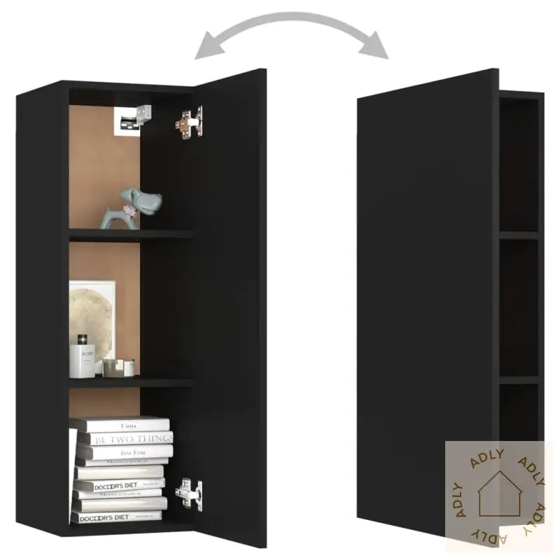 Tv-Benksett 5 Deler Svart Konstruert Tre