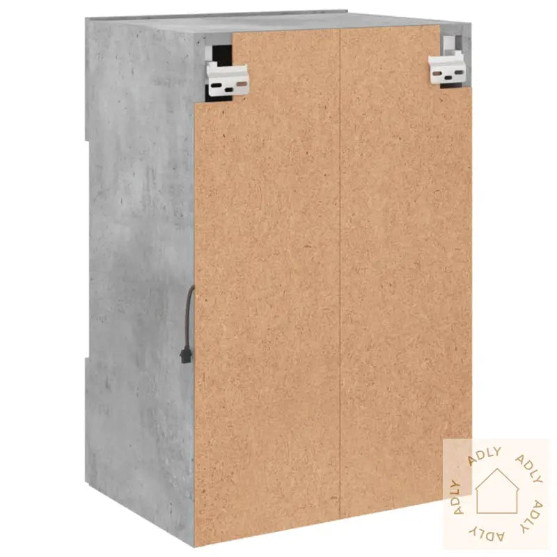 Vegghengt Tv-Benk Med Led-Lys Betonggrå 40X30X60,5 Cm