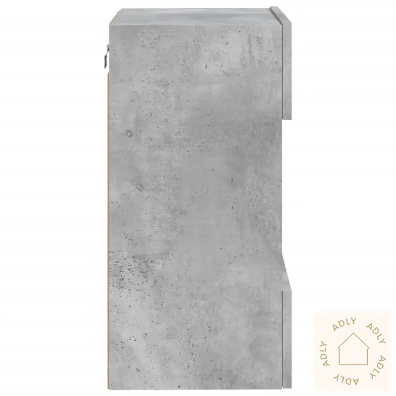 Vegghengt Tv-Benk Med Led-Lys Betonggrå 40X30X60,5 Cm