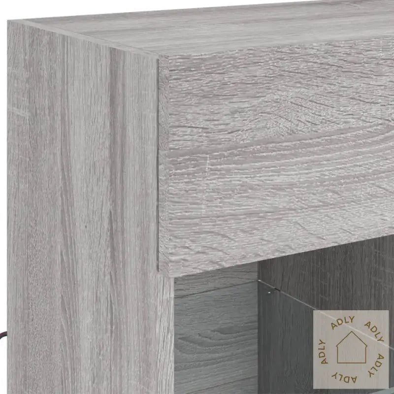 Vegghengt Tv-Benk Med Led Grå Sonoma 58,5X30X60,5 Cm