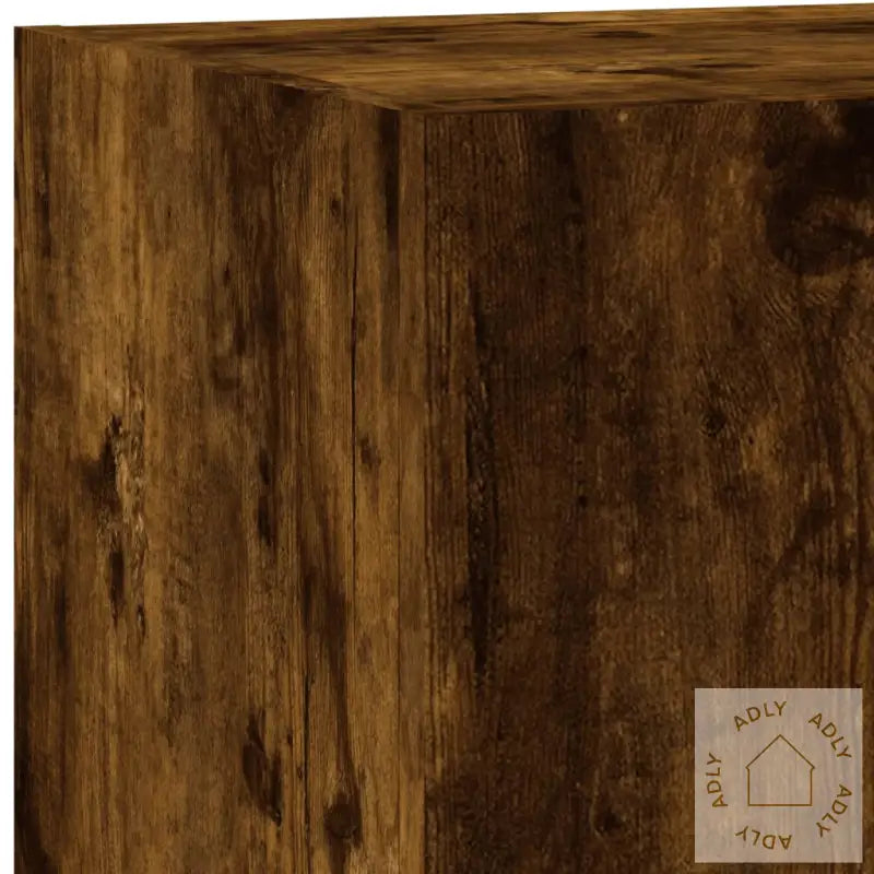 Vegghengt Tv-Benk Med Led Røkt Eik 60X35X31 Cm