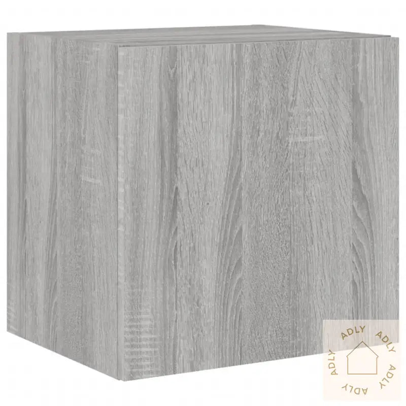 Vegghengte Tv-Benker Med Led 2 Stk Grå Sonoma 40,5X35X40 Cm