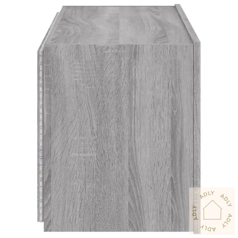 Vegghengt Tv-Benk Med Led Grå Sonoma 80X35X41 Cm