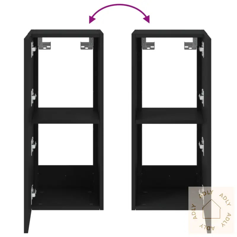 Vegghengt Tv-Benk Med Led Svart 30,5X35X70 Cm