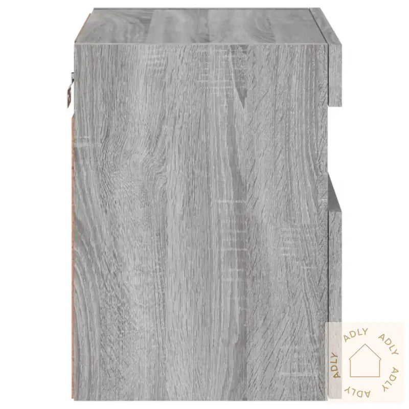 Vegghengte Tv-Benker Med Led-Lys 2 Stk Grå Sonoma 40X30X40 Cm