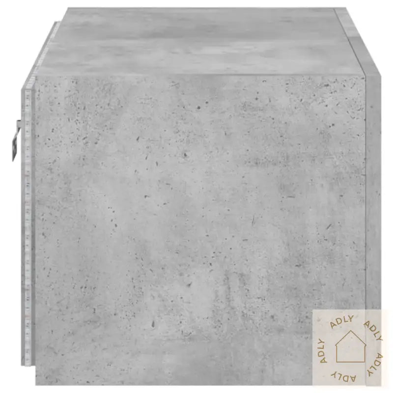 Vegghengt Tv-Benk Med Led-Lys Betonggrå 60X35X31 Cm
