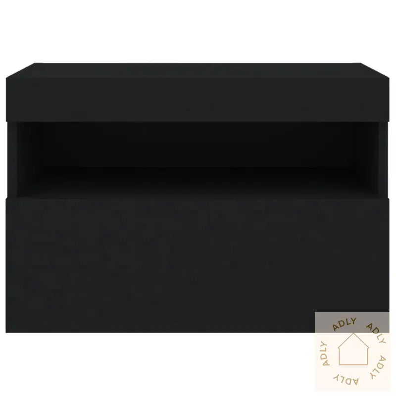 Vegghengt Tv-Benk Med Led Svart 60X30X40 Cm