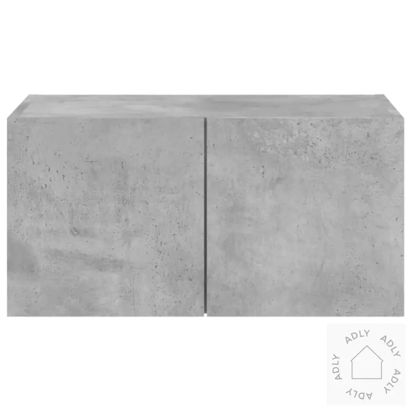 Vegghengt Tv-Benk Med Led-Lys Betonggrå 60X35X31 Cm