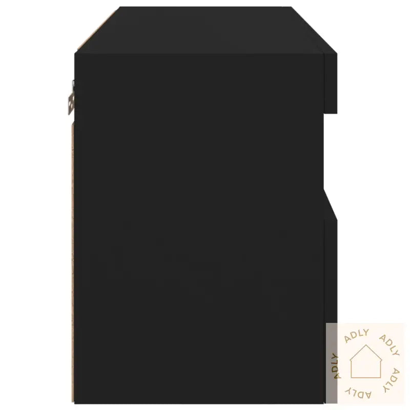 Vegghengt Tv-Benk Med Led Svart 60X30X40 Cm