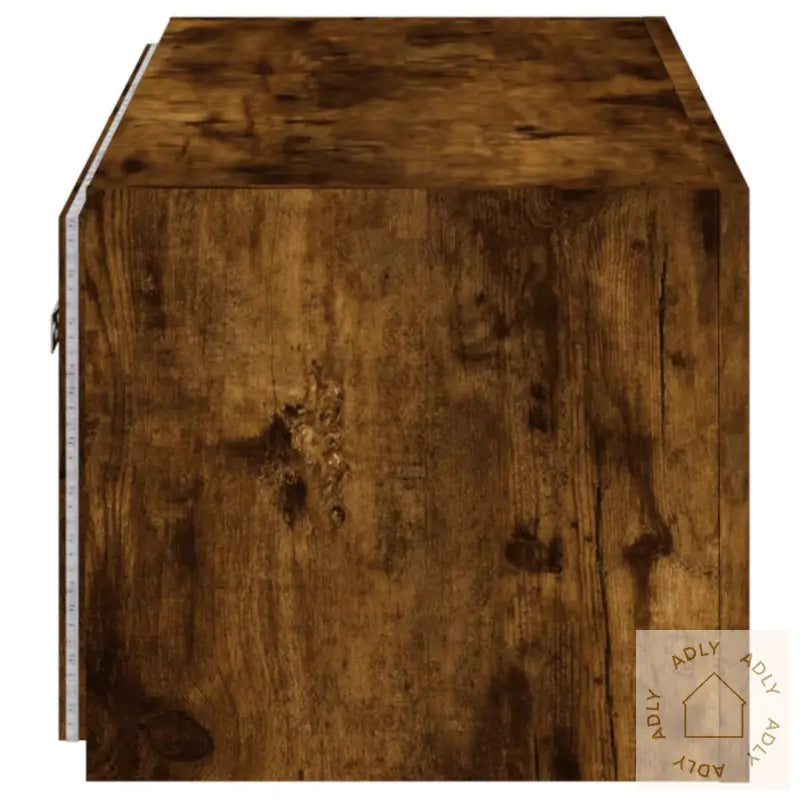 Vegghengt Tv-Benk Med Led Røkt Eik 100X35X31 Cm