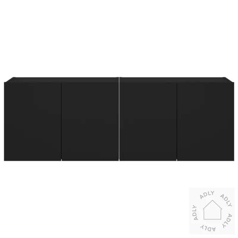 Vegghengte Tv-Benker Med Led 2 Stk Svart 60X35X41 Cm