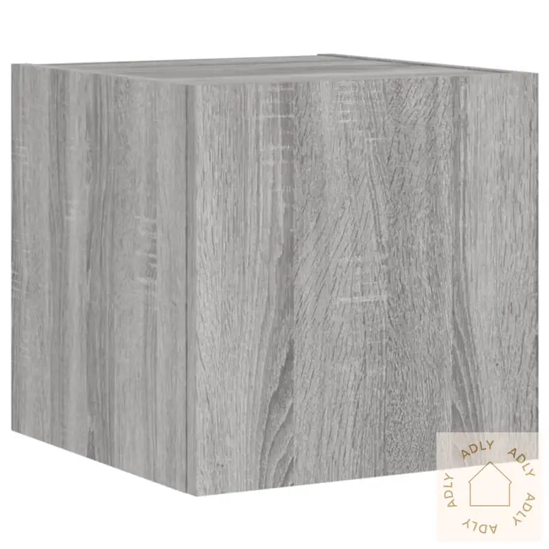 Vegghengte Tv-Benker Med Led-Lys 2 Stk Grå Sonoma 30,5X35X30 Cm