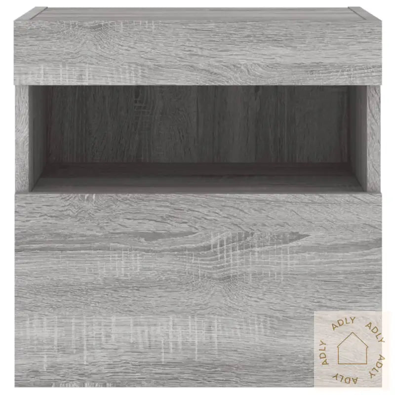 Vegghengte Tv-Benker Med Led-Lys 2 Stk Grå Sonoma 40X30X40 Cm