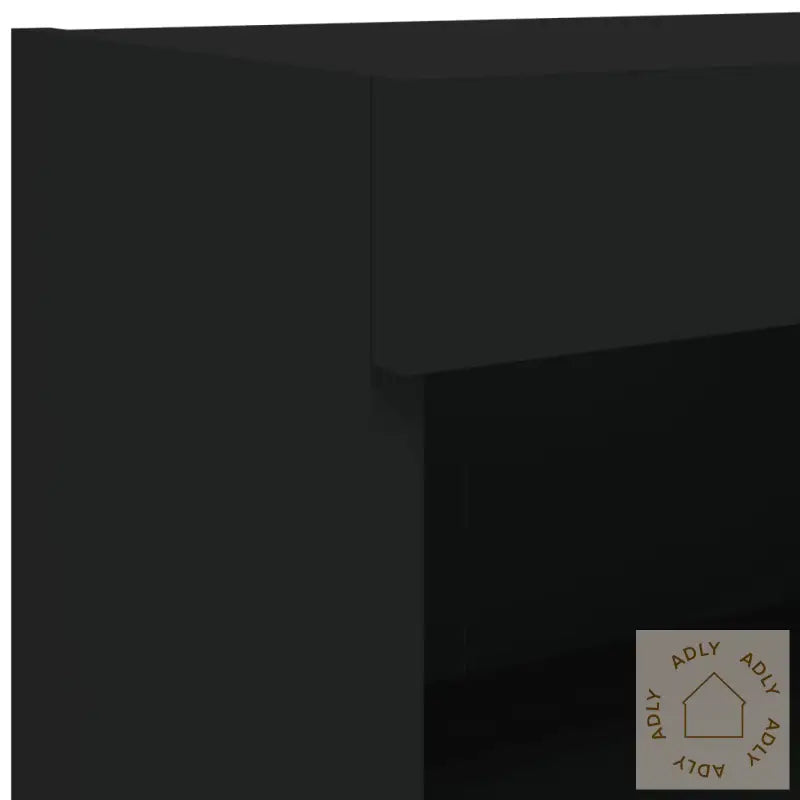 Vegghengt Tv-Benk Med Led Svart 60X30X40 Cm