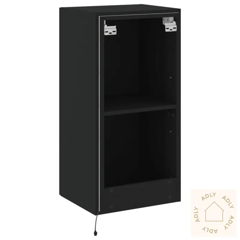 Vegghengt Tv-Benk Med Led Svart 40,5X35X80 Cm