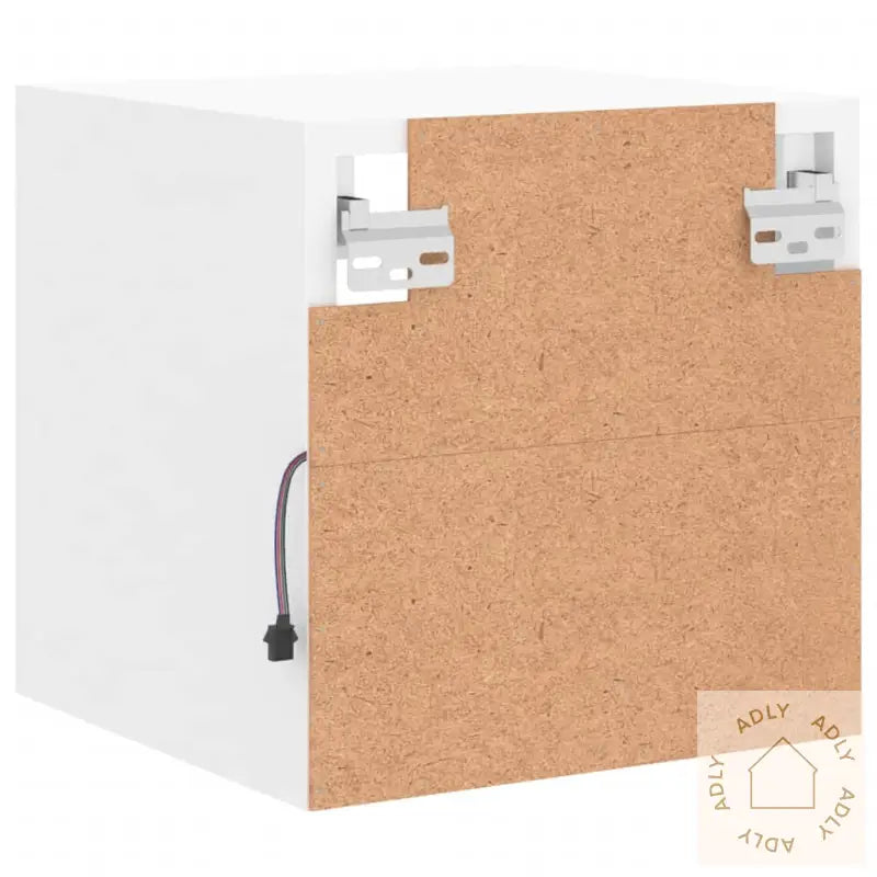 Vegghengt Tv-Benk Med Led 2 Stk Hvit 30X28,5X30 Cm