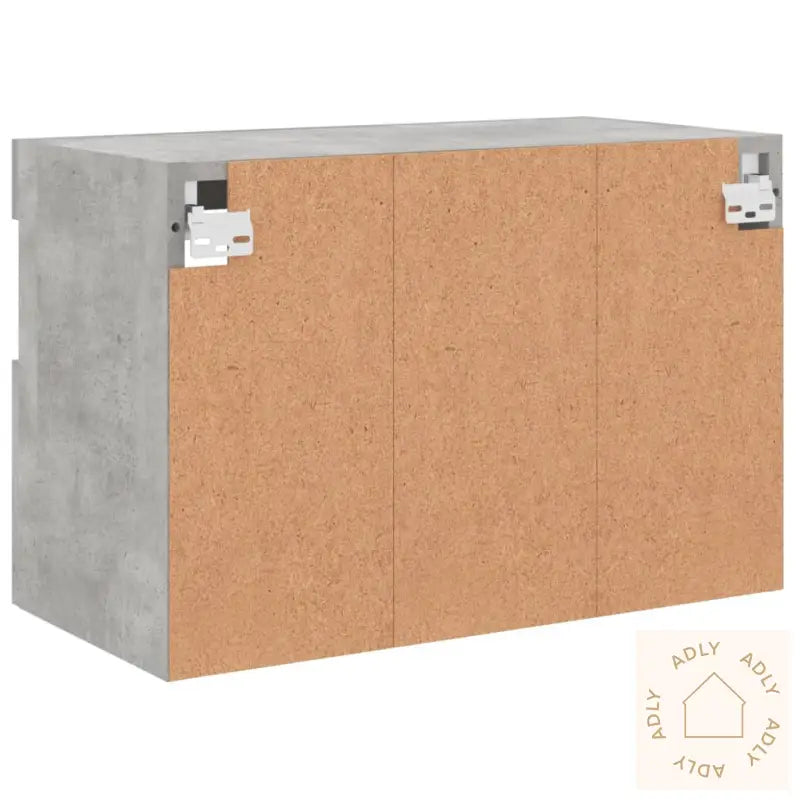 Vegghengt Tv-Benk Med Led-Lys Betonggrå 60X30X40 Cm