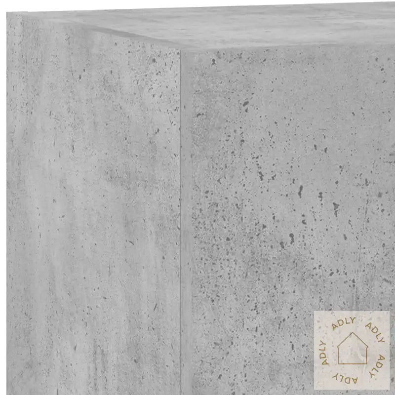 Vegghengt Tv-Benk Med Led-Lys Betonggrå 60X35X31 Cm