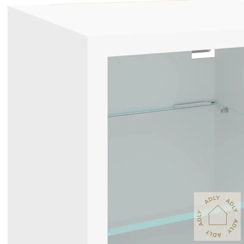 Vegghengt Tv-Benk Med Led 2 Stk Hvit 30X28,5X30 Cm