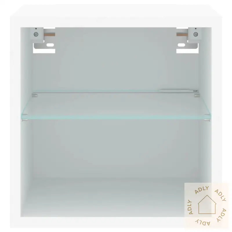 Vegghengt Tv-Benk Med Led 2 Stk Hvit 30X28,5X30 Cm