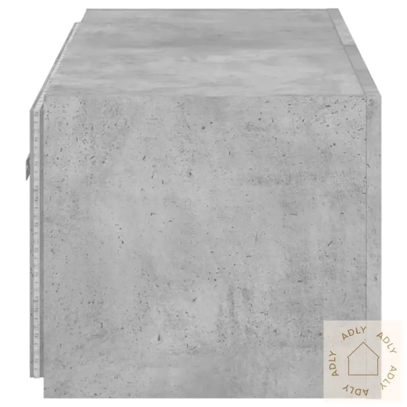 Vegghengt Tv-Benk Med Led-Lys Betonggrå 100X35X31 Cm