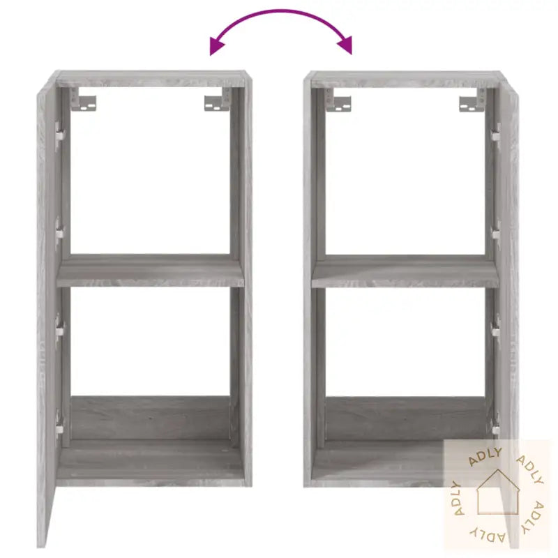 Vegghengt Tv-Benk Med Led-Lys Grå Sonoma 40,5X35X80 Cm