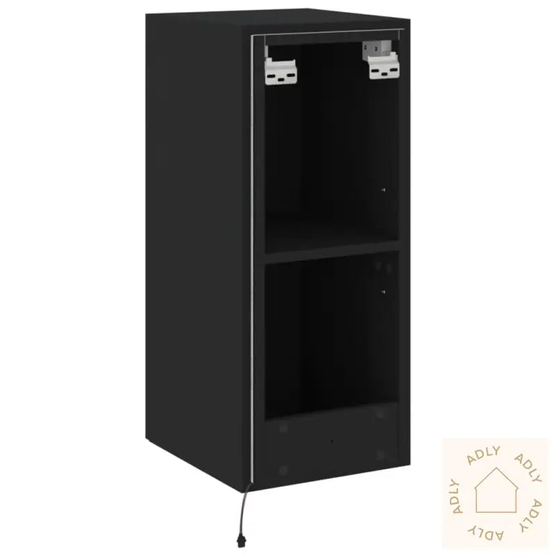 Vegghengt Tv-Benk Med Led Svart 30,5X35X70 Cm