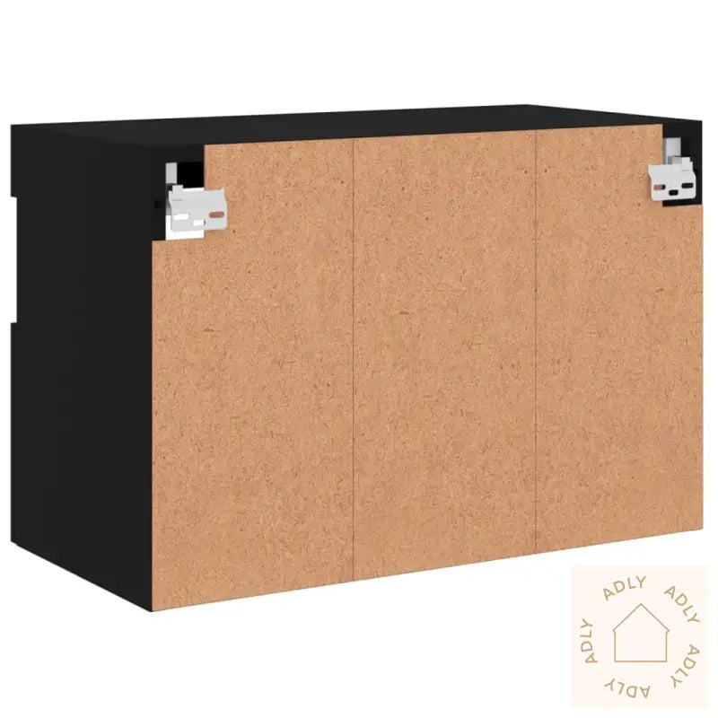 Vegghengt Tv-Benk Med Led Svart 60X30X40 Cm