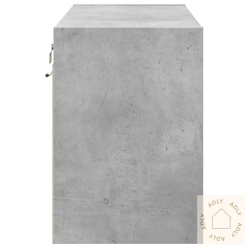 Vegghengt Tv-Benk Med Led-Lys Betonggrå 80X31X45 Cm