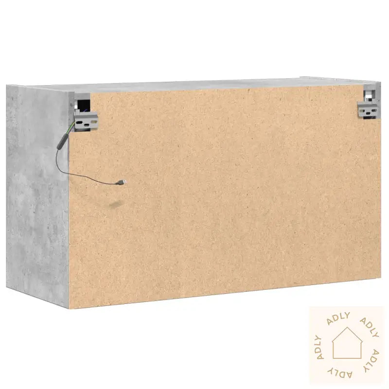 Vegghengt Tv-Benk Med Led-Lys Betonggrå 80X31X45 Cm