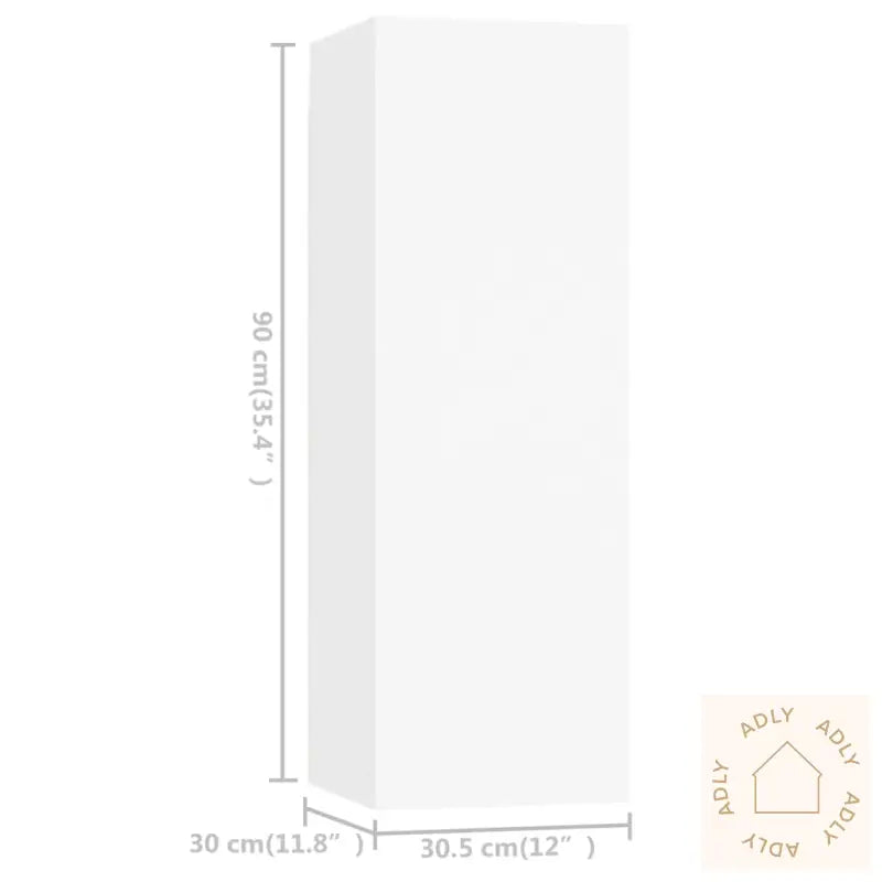 Tv-Benksett 4 Deler Hvit Konstruert Tre