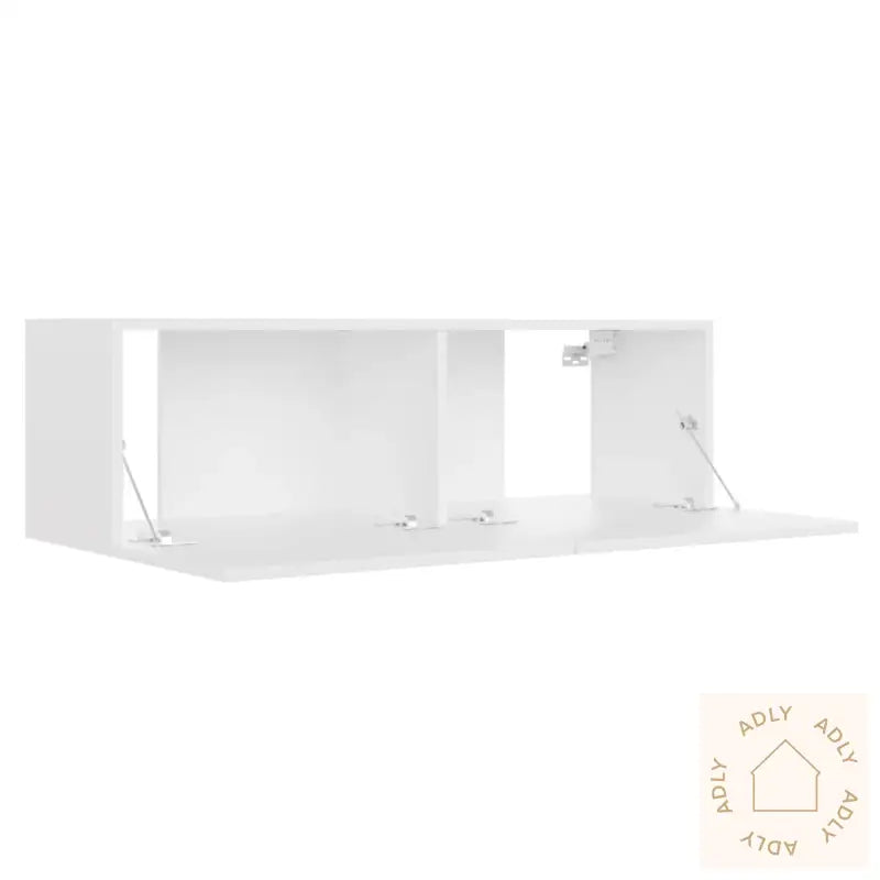 Tv-Benksett 3 Deler Hvit Konstruert Tre